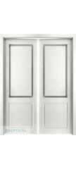 Двустворчатая дверь Каролина эмаль белая (RAL 9003) ПО